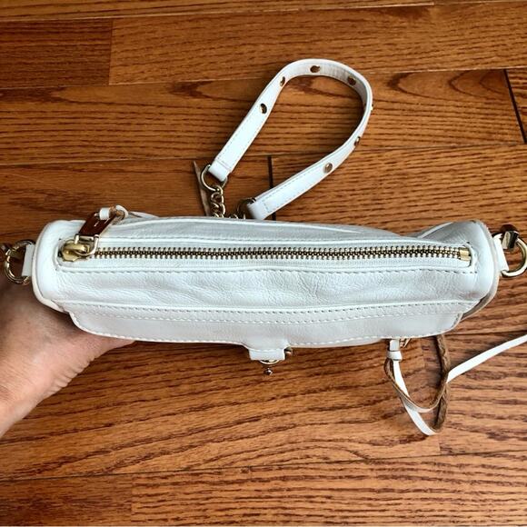Rebecca Minkoff Leather Gold Hardware White Crossbody Handbag Women’s Size Small - Picture 4 of 12